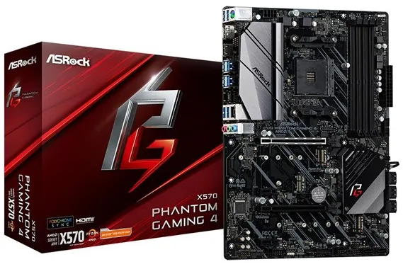 ASRock X570 PHANTOM GAMING 4 Mainboard - AMD X570 - AMD AM4 Socket - DDR4 RAM - ATX